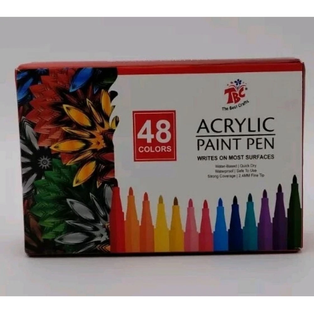 TBC The Best Crafts Acrylic Paint Pen -48 Color Waterproof, Non-Toxic, odorless.